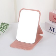 여성 미니 거울 메이크업 손 휴대용 단일 측면 접이식 고화질 화장대 도구, Pink, 1개