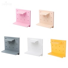 [오늘의택] 벽부착 페그보드 타공판 블록선반 22x22cm 간이선반, 흰색