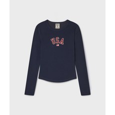 후아유 WHO.A.U USA Ribbed Crew-neck T-shirt WHLAG2292F