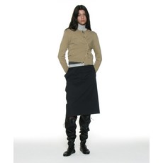 매장정품 파르티멘토 PARTIMENTO WOMEN 어시메트릭 드레이프 패널 미디 스커트_차콜 PW-25137CH 688426