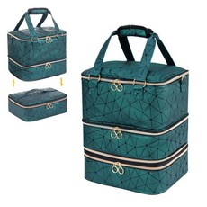 Uross 네일 폴리쉬 정리함 가방에 42병 & 램프 젤 및 테크 보관함 키트 용품 케이스 - 블랙, X Large - 11 x 9.5 x 13 inch (, Darkgreen