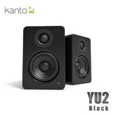 Kanto YU2 立體聲書架喇叭，3.5mm/USB 音源輸入，內附變壓器, 黑色