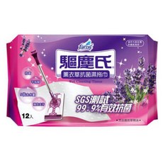 驅塵氏 薰衣草濕拖巾 12片裝 適用各式拖把 清潔地板, 1個, 濕拖巾-薰衣草（紫色）