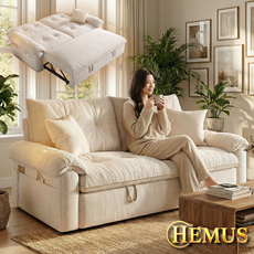 HEMUS 정품 편안한 침대형 쇼파 접이식 침대 2인용 거실 디자인 3인용 소파베드, (1)디자인-패브릭, MC-그린