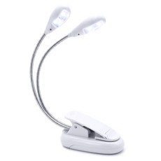 멀티라이트 더듬이 투헤드 4LED 8LED 집게 독서등 무드등 북라이트 악보보면대, 4LED화이트