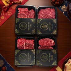 [명절선물세트]어썸푸드빌 1++ 투뿔 한우 선물 세트 3호 (국거리 300g 2개 / 불고기 300g 2개), 1