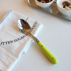 일본 베르클레르 스테인리스 커트러리 스푼 포크 나이프, 1개, 라이트 그린