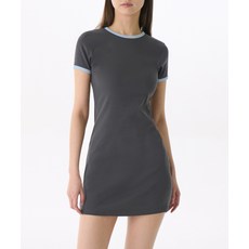 [무신사스탠다드] WOMAN 우먼즈 슬림 링거 저지 미니 드레스 [다크 그레이/스카이블루]