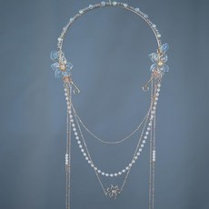 名創優品 漢服頭飾 蘭花古風髮箍 聖母光環 仙女頭箍 懶人髮箍 日常短髮古著配飾 中國風 古風簪子 仙髮飾品 古著配飾, 1個, 小蘭花同款發箍 1個
