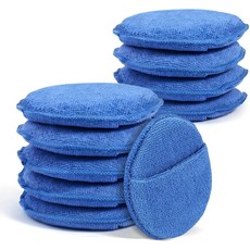 유픽지 0PCS 어플리케이터 패드 손가락 포켓이 있는 극세사 연마 및 스펀지 원형 폼 자동차 청소 광택을 위한 범용 디 블록파란색, Blue