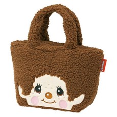 Skater Monchichi 羊羔絨布料保溫保冷午餐袋, 棕色 + 象牙白, 1個