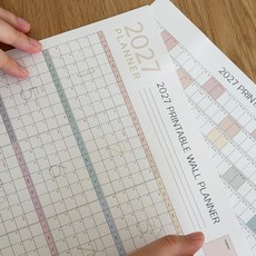 2027년 한장 달력 a4 포스터 캘린더 27년 연력 1년 연간 계획표 2027 소형 벽 달력, 1개, 2027 스퀘어달력