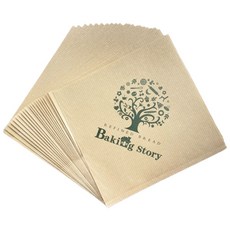 緣茂包材 健康之樹L袋 淋膜款漢堡袋 貝果袋 吐司袋 三明治早午餐紙袋, 1套裝