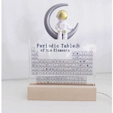 원소주기율표 실물 기호 아크릴 화학 투명 실물원소, 투명 인쇄 USB조명 + 우주인 B