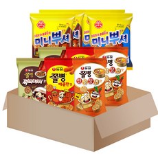 [메리박스] 쫄병스낵(매콤2+안성탕면2+짜파게티2)+미니뿌셔(바베큐2+불고기2) +메세지카드, 1세트, 55g