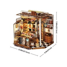 Rolife若來 DIY手工小屋魔法書房袖珍屋，微縮模型拼裝積木，打造夢幻藝術空間, 1個, 亨利的巧克力店