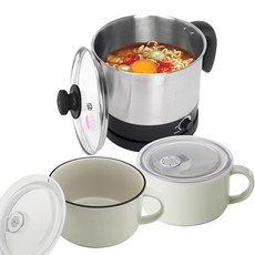 루베크 무선 전기 멀티포트 1.5L + 도자기 라면기 세트, 루베크 멀티포트 1.5L + 라면기2개