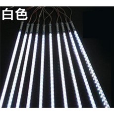 太陽能流星雨燈 45公分 8支/套 防水戶外彩燈串 庭院聖誕裝飾, 白色, 1個