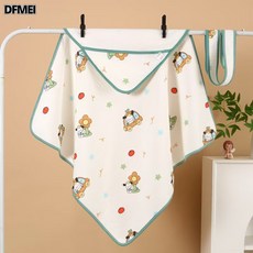 DFMEI 兒童抱娃被空調被嬰幼兒吸水洗澡浴巾寶寶卡通可愛包被, 保暖包被汽車小狗