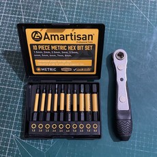 Amartisan 24件裝加長強磁六角批頭套裝, 1個, 10件套英制內六角批頭套裝,批頭一套, 英制內六角批頭套裝