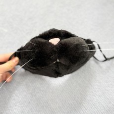貓貓毛絨口罩 可動顎設計 cosplay道具, 黑貓-口罩, 1個