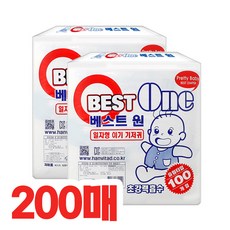 베스트원 신생아용 일자 기저귀 200개입 젤리응고제, 신생아용(NB), 200매