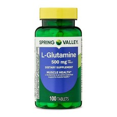 스프링밸리 엘 글루타민 500mg 머슬 헬스 Spring Valley L-Glutamine, 1개, 100정