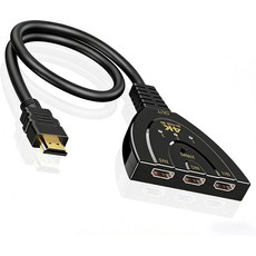 HDMI 스위치 3 in 1 출력 4K 60Hz 스위처스플리터 입력 PC 노트북 스마트 TV 파이어 스틱 Xbox PS5 모니터 프로젝터 플러그 앤 플레이 외부 전원 필요 없음