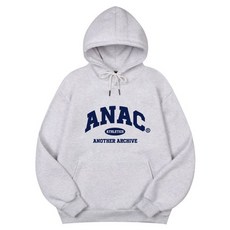 브랜드정품 어나더 아카이브 ANOTHER ARCHIVE 컬리지 스탠다드 오버 후드티_화이트메란지 253704