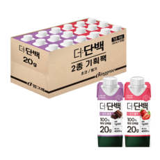 빙그레 더단백 드링크 프로틴음료 2종 혼합(초코9+딸기9) 총 18개, 초코9+딸기9, 250ml