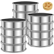 12개입 영국식 머핀 링 304 스테인리스 스틸 크럼펫 논스틱 타르트 이중 롤드, 04 Small 8CMx12pcs