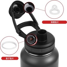 thermoflask 磁吸杯蓋 獨家大提把設計 替換保溫瓶蓋 附矽膠圈組 多尺寸適用 安全材質, 1個, 獨家蓋子矽膠圈（大+小）