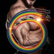 홈트 튜빙 멀티 근력밴드 세트 크로스핏 헬스 근력운동 전신운동 고무밴드, 1개, Various