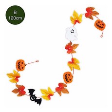 復古家 日本季節櫥窗佈置楓葉萬聖節仿真花吊飾裝飾品 (120cm/180cm), B, Multi-color