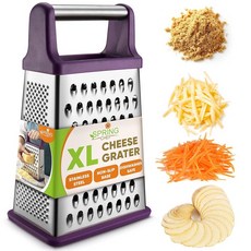 Spring Chef 전문가용 박스형 4면 스테인리스 스틸 강판 파르메산 치즈 야채 생강 사용에 적합 XL 사이즈 망고, 퍼플