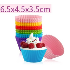 超低價！24個彩色矽膠烘焙杯 - 圓形、心形和星形，適用於泡芙杯和蛋糕, 24PCS 隨機顏色, 1個