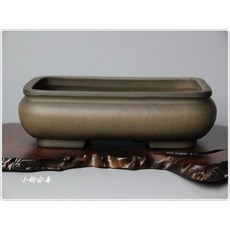 小樹安每日本盆缽-桐蔭軒烏泥袋式長方鉢16cm，日式餐具，手工製作，簡約風格，適用於沙拉、水果、小菜, 1個