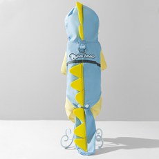 寵物雨衣 狗狗防水立體恐龍包尾巴造型 雨披 中大型犬適用, 1個, 邦迪藍恐龍【包尾】,XS（建議體重1-3斤）