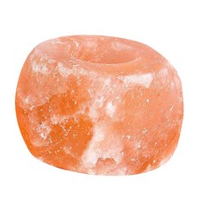 shangren Tealight 홀더 히말라야 Tealight 탁상용 장식 촛불 스탠드 촛대 손수 장식, 8x10cm, 오렌지, 히말라야 소금, 1개