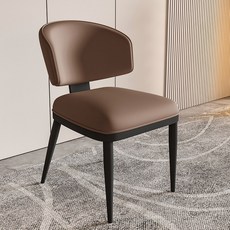 FONOW 식탁의자 이탈리아식 심플 등받이 캐주얼 쾌적하다 의자 가죽 인테리어 의자, 2개, 다갈색