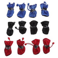 Toddmomy 방수 강아지 레인 슈즈 3세트 실외용 미끄럼 방지 PET 신발 비오는 날씨와 계절용 강아지용 두껍고 따뜻한 부츠