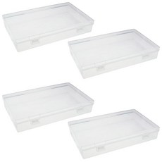 얇은 두께 12팩 직사각형 투명 플라스틱 보관 용기 상자 구슬 및 기타 소형 공예품용 힌지 뚜껑 포함 (4.5 x 3.3 x 1.1 인치), 7.87 x 4.72 x 1.38 inch