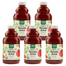 365 Whole Foods Market 365 홀푸드마켓 100% 농축 토마토 주스 946ml, 5개