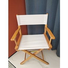 캠핑의자 감독의자 원목 간이 야외 원판 낚시체어 한강 사무실 레저, 로우레그 내추럴 우드 화이트, 1개