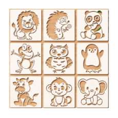 제니미엘 DIY 스텐실 도안 강아지 고양이 동물 캐릭터, 1개