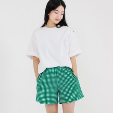 삐삐롱 [삐삐롱]체크핀 면스판 4부 패밀리 멀티반바지 (A라인)