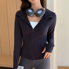 OniWear 秋冬新款修身連帽外套 收腰瑜珈短版上衣外套 運動外套