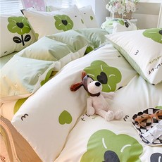 무인양품 순면 이불 커버 180x200 150x200 싱글, 그린 무드