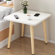 바투하루 사각 협탁 침대 사이드 테이블, 화이트화이트