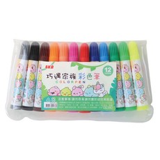 SKB CL-70A 袋裝彩色筆，12色安全無毒彩色筆組，兒童繪畫塗鴉最佳選擇, 12個, 1套
